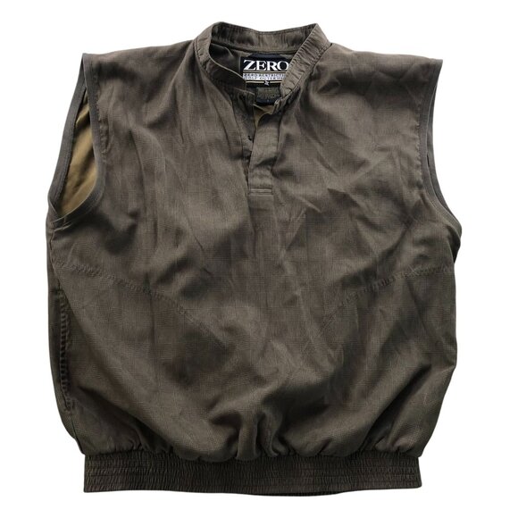 Zero Restriction Golf Outerwear Vest Jacket Large Plaid Brown Snap Retro Classic - Picture 1 of 10